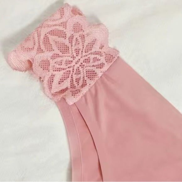 7pc Pink & Purple Satin Lace Detail Seamless Panties Set - Picture 5 of 5